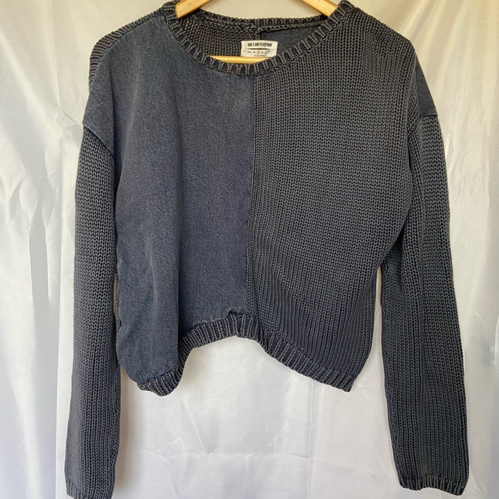 One Teaspoon Cropped Denim and Knit Top